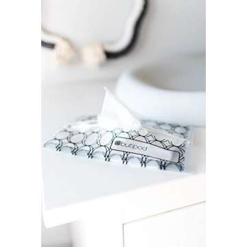 Butipods Reusable Wet Wipe Pouch Slim Case Travel Clutch Holder | Refillable Portable Baby Wipes Dispenser Container | Wipes Stay Moist | Great for Hand and Face Wipes, Set of 2 (Black Ovals & Rings)