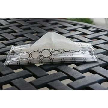 Butipods Reusable Wet Wipe Pouch Slim Case Travel Clutch Holder | Refillable Portable Baby Wipes Dispenser Container | Wipes Stay Moist | Great for Hand and Face Wipes, Set of 2 (Black Ovals & Rings)