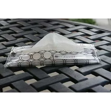 Butipods Reusable Wet Wipe Pouch Slim Case Travel Clutch Holder | Refillable Portable Baby Wipes Dispenser Container | Wipes Stay Moist | Great for Hand and Face Wipes, Set of 2 (Black Ovals & Rings)