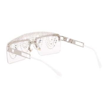 Trendy Rhinestone Tassel Oversized Sunglasses for All