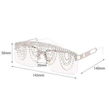 Trendy Rhinestone Tassel Oversized Sunglasses for All