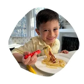 Toddler Utensils: Stackable Spoon, Fork & Knife. Fun Silverware for Kids. Stainless Steel Tableware for Children - Birthdays, Christmas, Building Blocks Party Sets.