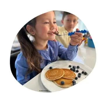 Toddler Utensils: Stackable Spoon, Fork & Knife. Fun Silverware for Kids. Stainless Steel Tableware for Children - Birthdays, Christmas, Building Blocks Party Sets.