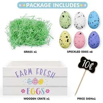 Huray Rayho Easter Mini Wood Crate Set for Spring Decor