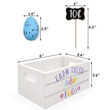 Huray Rayho Easter Mini Wood Crate Set for Spring Decor