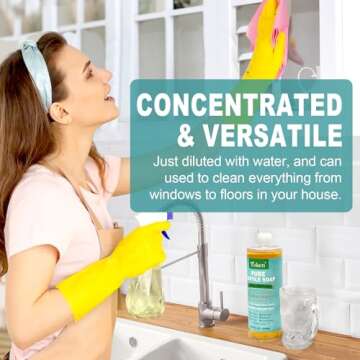 Yoken Pure Castile Soap Liquid Unscented 67 fl oz Castile Liquid Soap Made With Organic Oil, Clean & Gentle, No Palm Oil,Vegan, Natural Castile Soap for Face Body Wash, Hand Soap, Dishes Multi-purpose