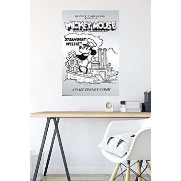 Trends Mickey Mouse Black and White Wall Poster 22x34