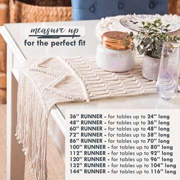 SnugLife Macrame Table Runner Long | Boho Table Runner | Wedding Table Decor | Vintage Farmhouse and...