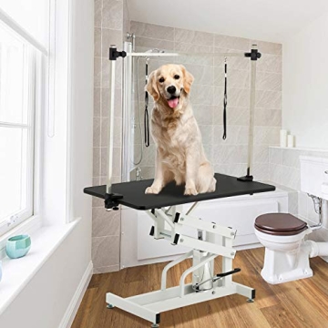 SUNCOO Hydraulic Pet Grooming Table with Adjustable Arm