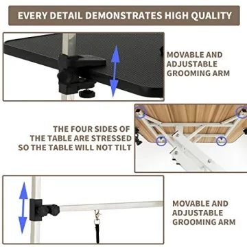 SUNCOO Hydraulic Pet Grooming Table with Adjustable Arm