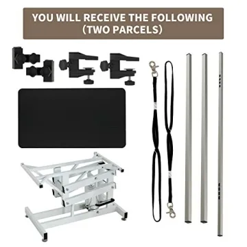 SUNCOO Hydraulic Pet Grooming Table with Adjustable Arm