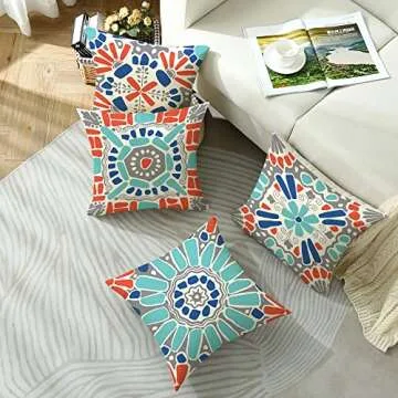 Cirzone Outdoor Pillow Covers - Waterproof Set of 4