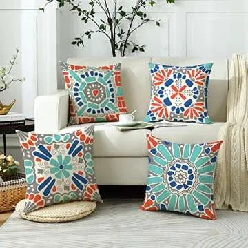 Cirzone Outdoor Pillow Covers - Waterproof Set of 4