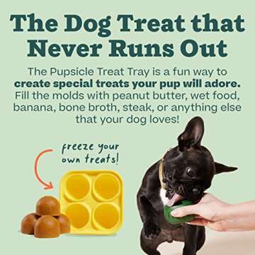 WOOF Pupsicle Treat Tray Mold, Large 25-75lbs, Silicone Molds for Dog Treats, Dishwasher Safe, Reusable Treat Tray, Freeze Refill Treats For The Pupsicle Toy