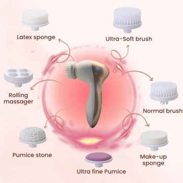 Premium Facial Cleansing Brush 7 in 1 Flawless Gold Edition