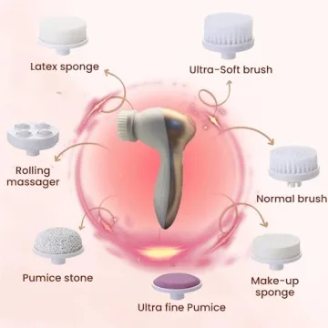 Premium Facial Cleansing Brush 7 in 1 Flawless Gold Edition