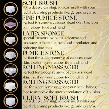 Premium Facial Cleansing Brush 7 in 1 Flawless Gold Edition