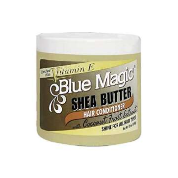 Blue Magic Shea Butter Hair conditioner with Coconut Fruit Extract 12 ounce jar (340gm)