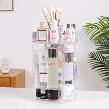 Peyton Makeup Organizer – 360 Rotating Adjustable Storage