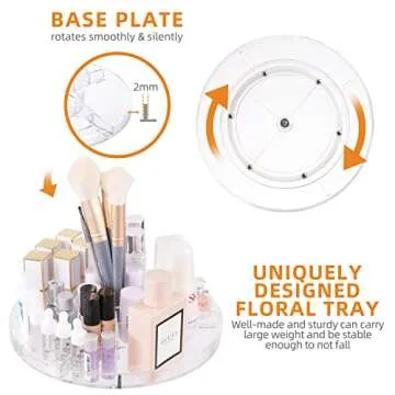 Peyton Makeup Organizer – 360 Rotating Adjustable Storage