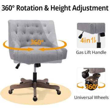 Elegant Swivel Office Chair with Ergonomic Design