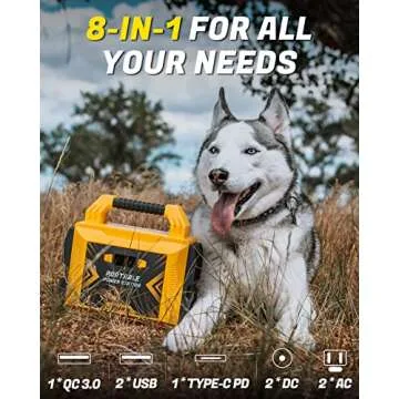 LIPOWER 300W Portable Power Station, Average 25 Phone Recharges, 1-4 Nights for CPAP, 296Wh Portable Solar Powered Generator Battery Supply for RV Camping, Emergency, Power Outages