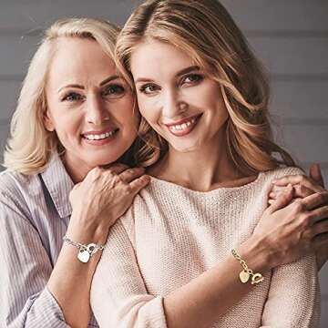 ALEXTINA Dainty Heart Charm Stainless Steel Bracelet