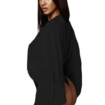 Women's Sexy Deep V-Neck Long Sleeve Bodysuit for Parties