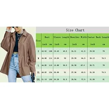 Cnkwei Womens Faux PU Leather Shackets - Trendy Outwear