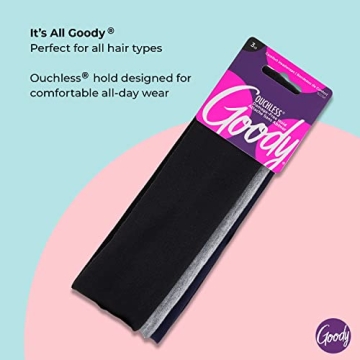 Goody Ouchless Comfort Head Wraps - Soft & Stretchy Fabric