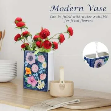 Uiifan Book Shaped Small Flower Vase for Home Decor