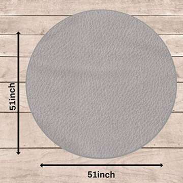 Scheuer Brand Leather Splat Mat - Waterproof Baby High Chair Floor Mat | High Chair Mat | Splat Mat for Under High Chair | Baby Food Mat | Splash and Spill Mat | Under Highchair Mat (Grey-Circle)