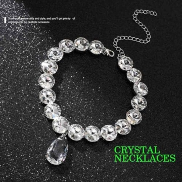 ACEDRE Rhinestone Choker Necklace Stylish Crystal Jewelry