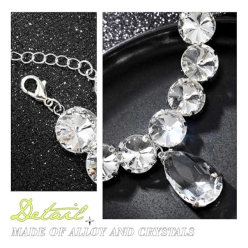ACEDRE Rhinestone Choker Necklace Stylish Crystal Jewelry