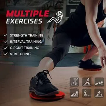 Celebrita Pair of Gliding Discs Core Sliders Ab, Back, Hip, and Leg Exercise Gear for Gym, Home, Yoga, Pilates | Strengthen Abdomen, Burn Fat, Improve Balance (Red)