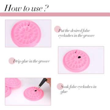 Eyelash Glue Holder for Eyelash Extensions,100PCS Plastic Lash Trays for Lash Extensions Lash Glue Container (Pink)