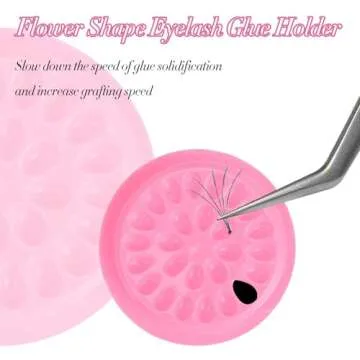 Eyelash Glue Holder for Eyelash Extensions,100PCS Plastic Lash Trays for Lash Extensions Lash Glue Container (Pink)