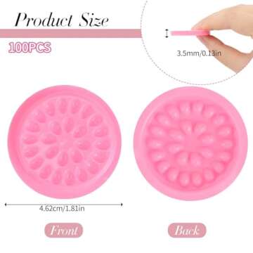 Eyelash Glue Holder for Eyelash Extensions,100PCS Plastic Lash Trays for Lash Extensions Lash Glue Container (Pink)