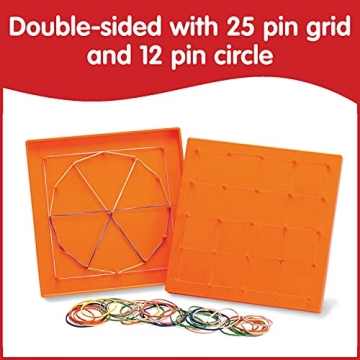 edxeducation Double-Sided Geoboard Set for Kids 3+