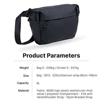 ULANZI Versatile Camera Shoulder Bag 6L Photography Travel Messenger Bag Accessories Portable Travel Stylish Crossbody DSLR Sling Bag Compatible with Sony Canon etc