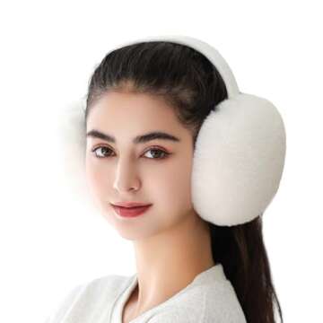 PEHOYGA Women Ear Muffs Winter Outdoor Girls Cute Bow Earmuffs Foldable Faux Fur Fleece Warm Ear War...