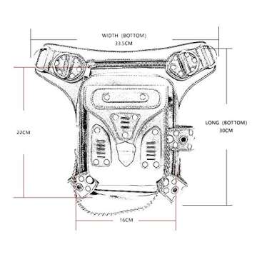 GEARDUKE Black Gothic Rock Steampunk Handbag Waist Pack