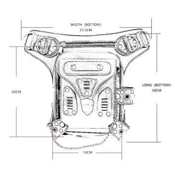 GEARDUKE Black Gothic Rock Steampunk Handbag Waist Pack