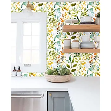 Blooming Wall Peel and Stick Watercolor Wallpaper