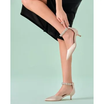 Wedding Rhinestones Kitten Heels Pumps for Women