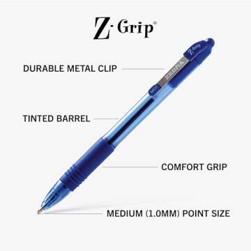 Zebra Z-Grip Retractable Ballpoint Pens - 24 Pack