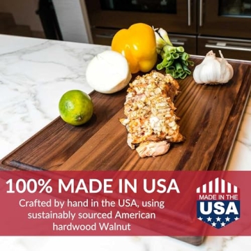 Extra Large Walnut Wood Cutting Board Made in USA