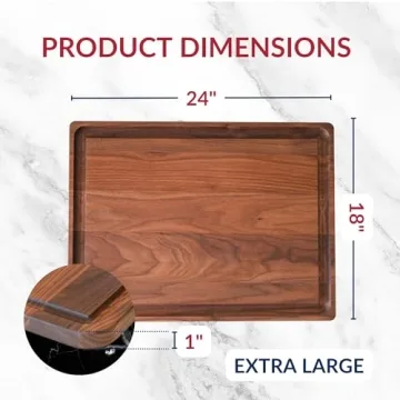 Extra Large Walnut Wood Cutting Board Made in USA