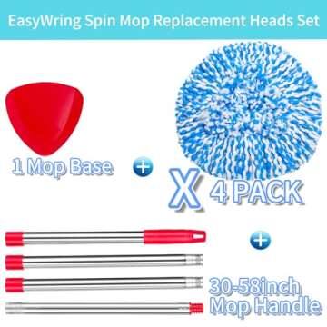 4 Pack Microfiber Mop Heads for O Ceda EasyWring System