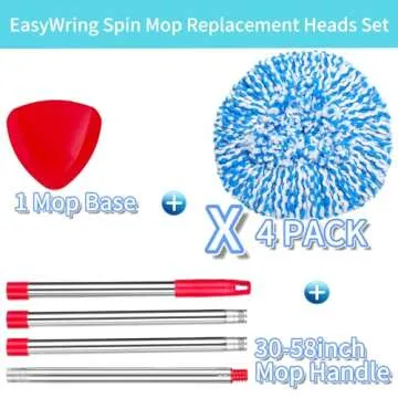 4 Pack Microfiber Mop Heads for O Ceda EasyWring System